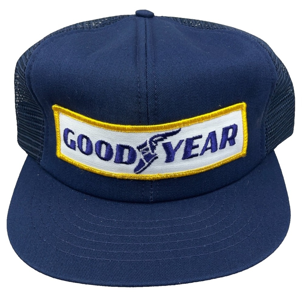 Vintage Goodyear Tires Trucker Hat Cap Made In USA 80s 90s Patch Swingster BD8